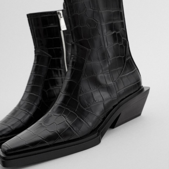 Zara Shoes - Squared Heeled Ankle Boots